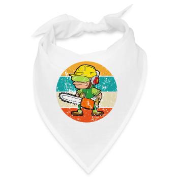Baumfäller Waldarbeiter Kettensäge Motorsäge - Bandana - Weiß - Vorne