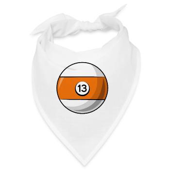 Billardkugel 13 orange Billard dreizehn - Bandana - Weiß - Vorne