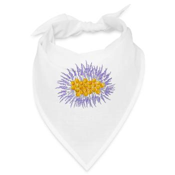 Waben und Lavendel - Bandana - Weiß - Vorne