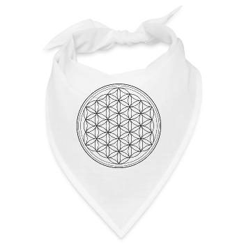 Flower of Live Blume des Lebens Schutzsymbol - Bandana - Weiß - Vorne