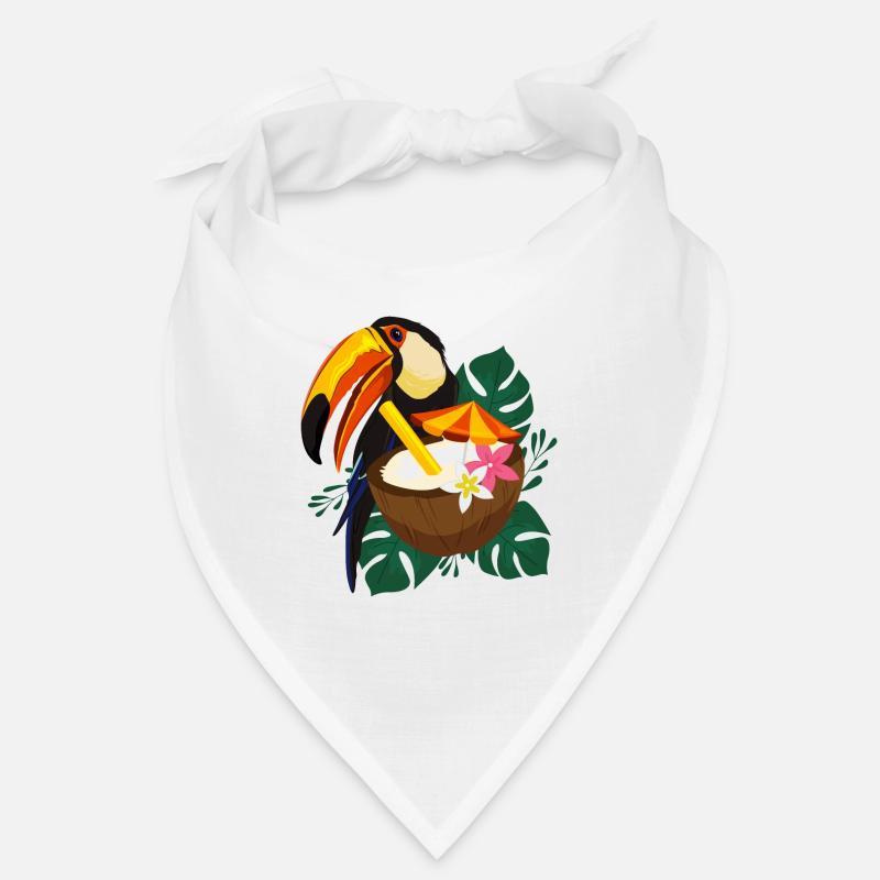 Toucan Summer - Poster - Bandana - Weiß