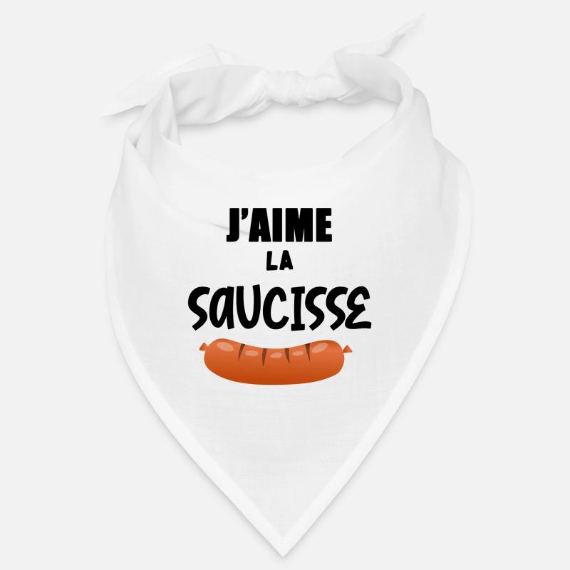 J'aime la saucisse - Bandana - blanc