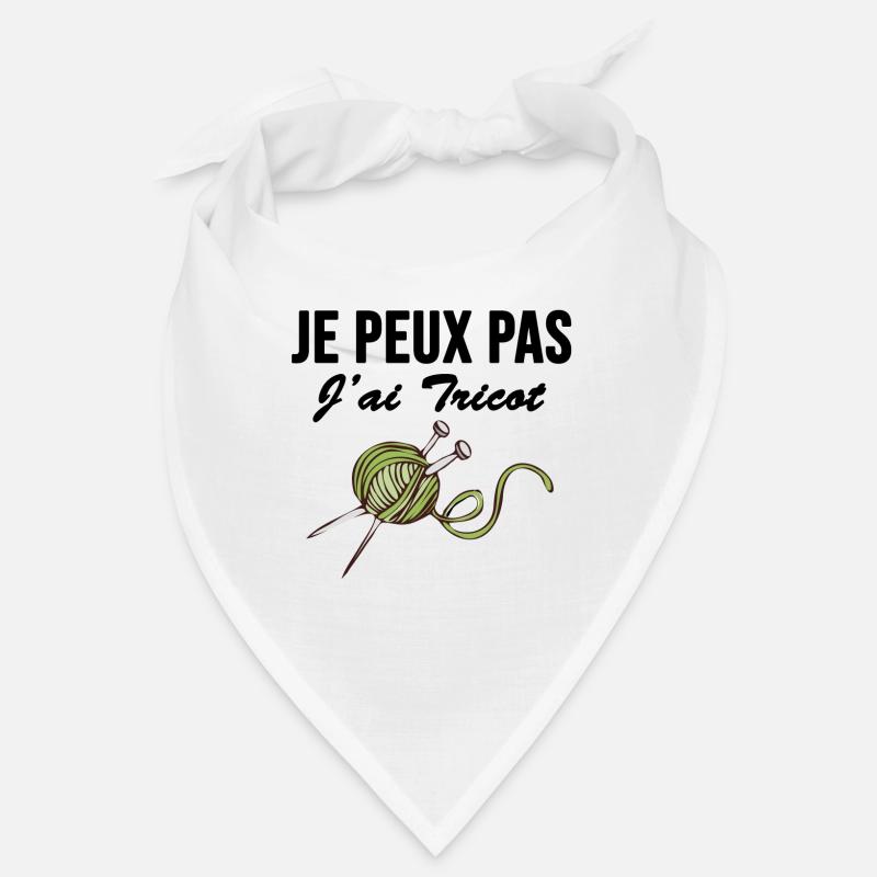 Je peux pas j ai tricot - Bandana - blanc
