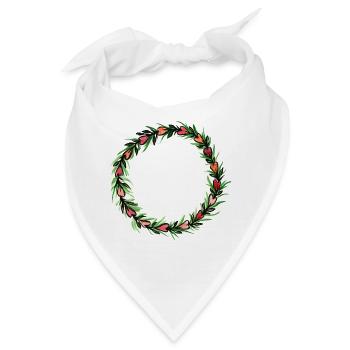 Blumenkranz Herz Blume - Bandana - Weiß - Vorne