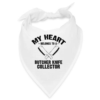 Mein Herz gehört einem Küchenmesser Messerfan - Bandana - Weiß - Vorne