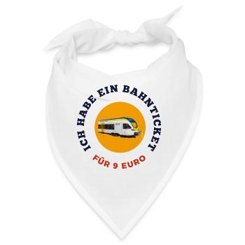 Ich habe ein Bahnticket für 9 Euro - Bandana - Weiß - Vorne