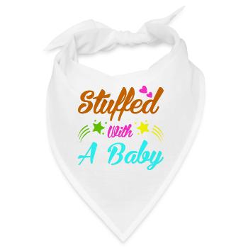 Mutter Schwanger Baby Säugling T-Shirt Mama - Bandana - Weiß - Vorne