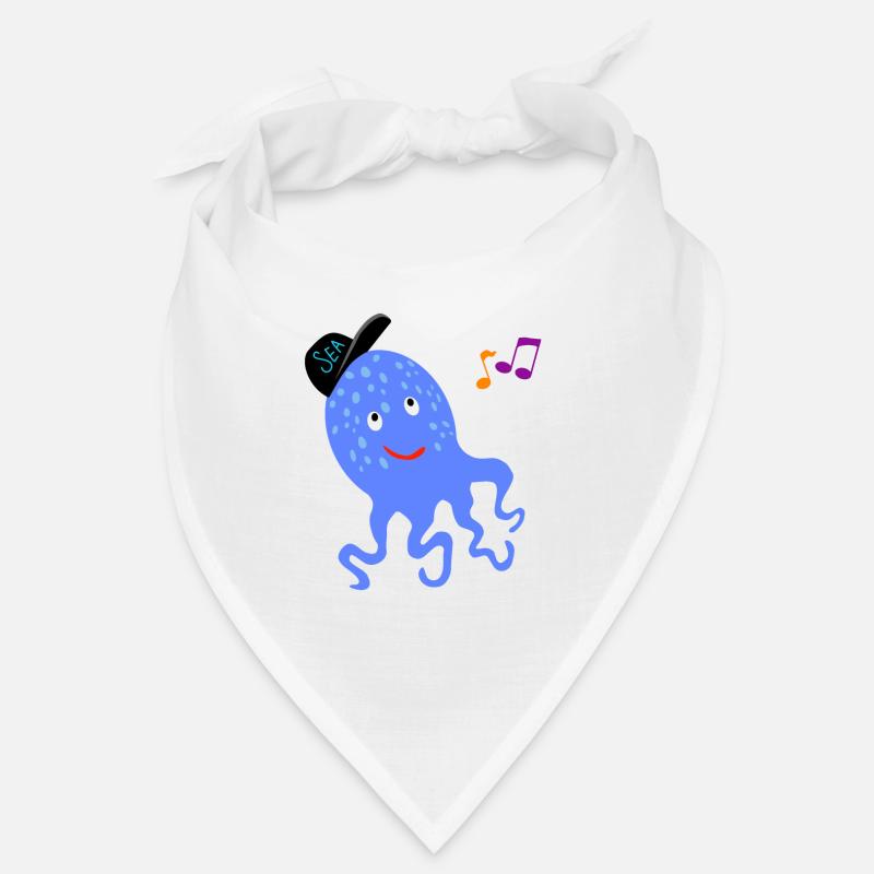 Octopus with baseball cap - Bandana - white