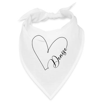 Denise Name Herzlinie - Bandana - Weiß - Vorne