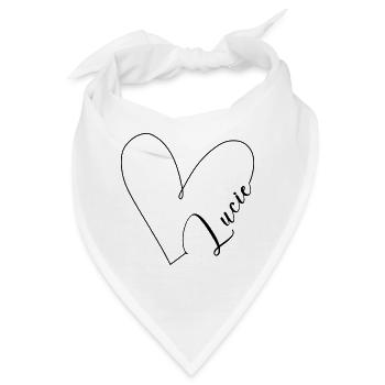 Lucie Name Herzlinie - Bandana - Weiß - Vorne