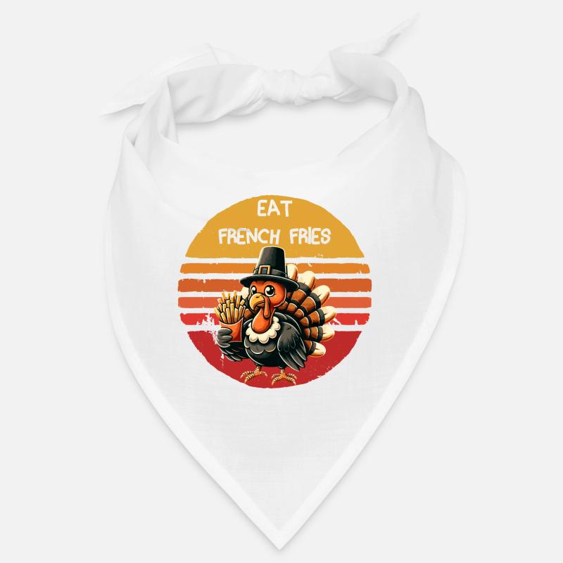 Manger des frites Thanksgiving dinde graphique Bandana