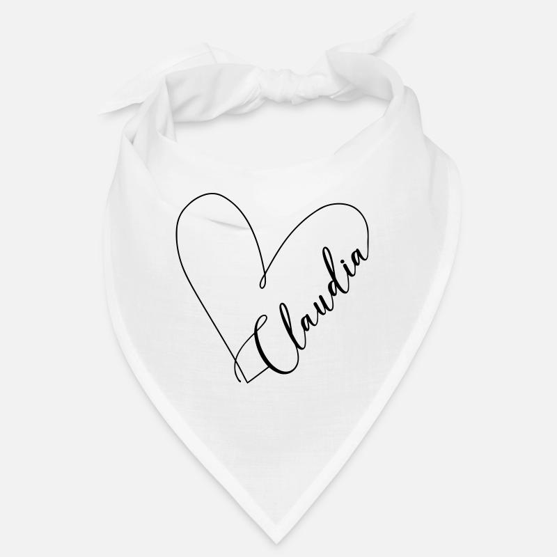 Claudia Name Heart Line Bandana