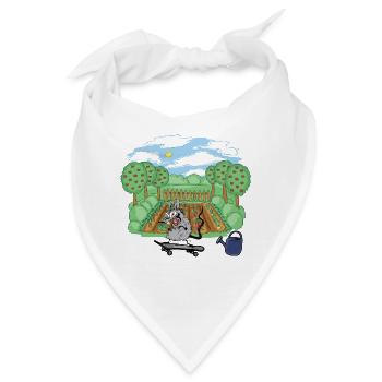 Garten Ratten Skater Skateboard Natur Schädling - Bandana - Weiß - Vorne