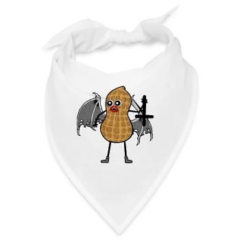 Halloween Erdnuss Antichrist Kreuz Vampir Nuss - Bandana - Weiß - Vorne