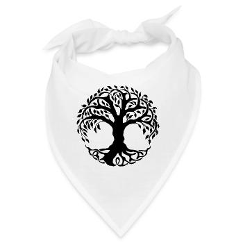 Baum des Lebens - Lebensbaum - Bandana - Weiß - Vorne