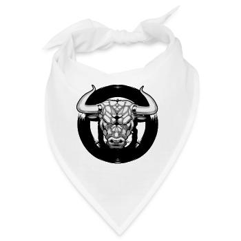 Stier Rind Spanien Hörner Hufe Kuh Rinder wild - Bandana - Weiß - Vorne