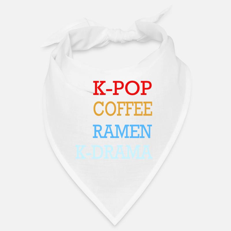 K-Pop Café Korea Pop Kdrama Kpop Corée - Bandana - blanc