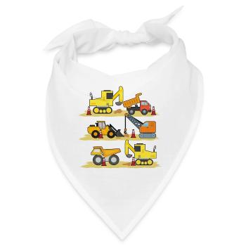 Bagger Baustelle Bauarbeiter Bau Truck I Geschenk - Bandana - Weiß - Vorne