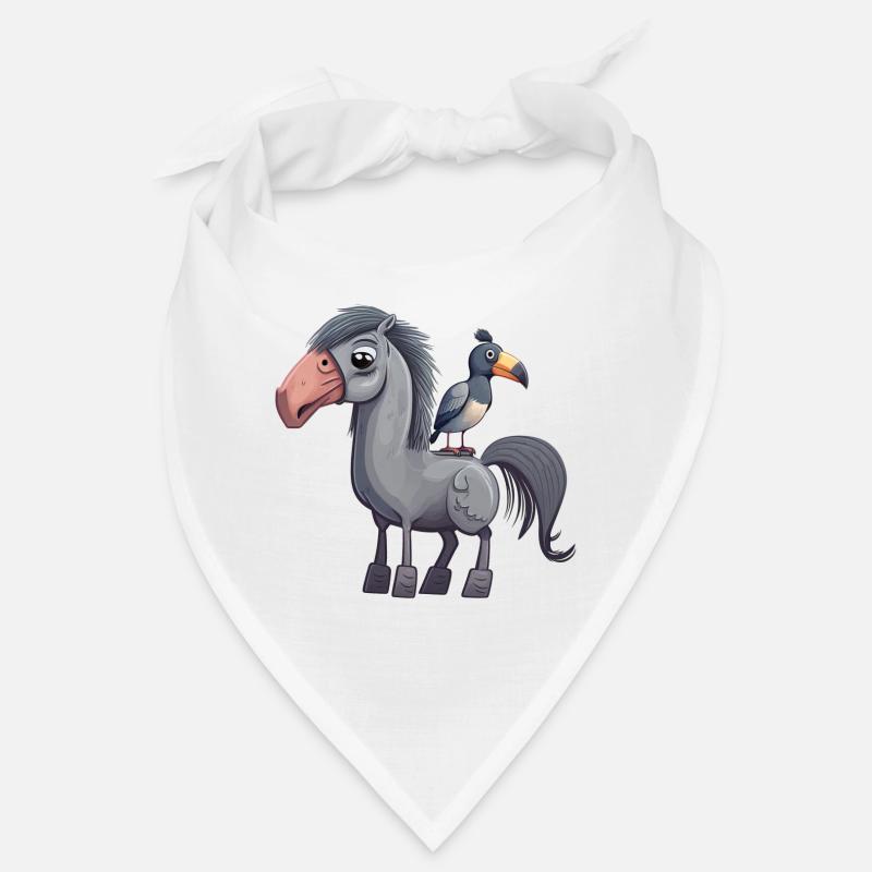 Cheval mignon avec oiseau Bandana