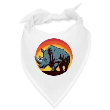 nashorn sunset rund - Bandana - Weiß - Vorne