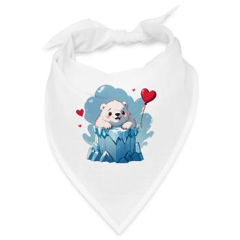 Verschenke diesen süßen Eisbären zum Valentinstag - Bandana - Weiß - Vorne