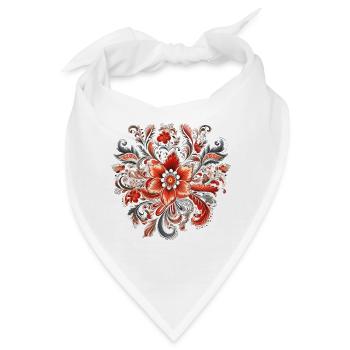 Florales Muster - indischer Stil - Bandana - Weiß - Vorne