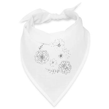 Blumen Muster - Bandana - Weiß - Vorne
