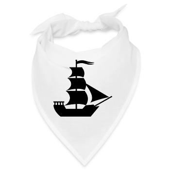 Piratenschiff - Bandana - Weiß - Vorne