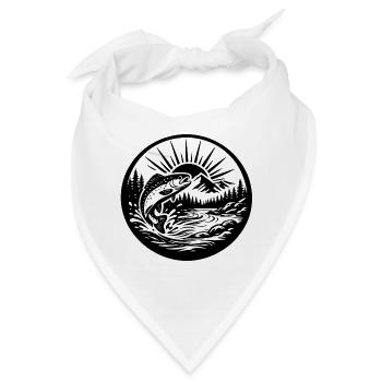 Forelle – Nordische Tierwelt - Bandana - Weiß - Vorne