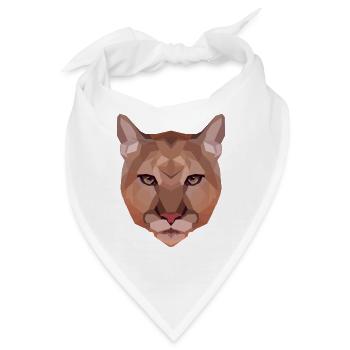 Löwin Afrika Mosaik low poly - Bandana - Weiß - Vorne
