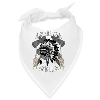 Native Indian für Indianer Freunde - Bandana - Weiß - Vorne