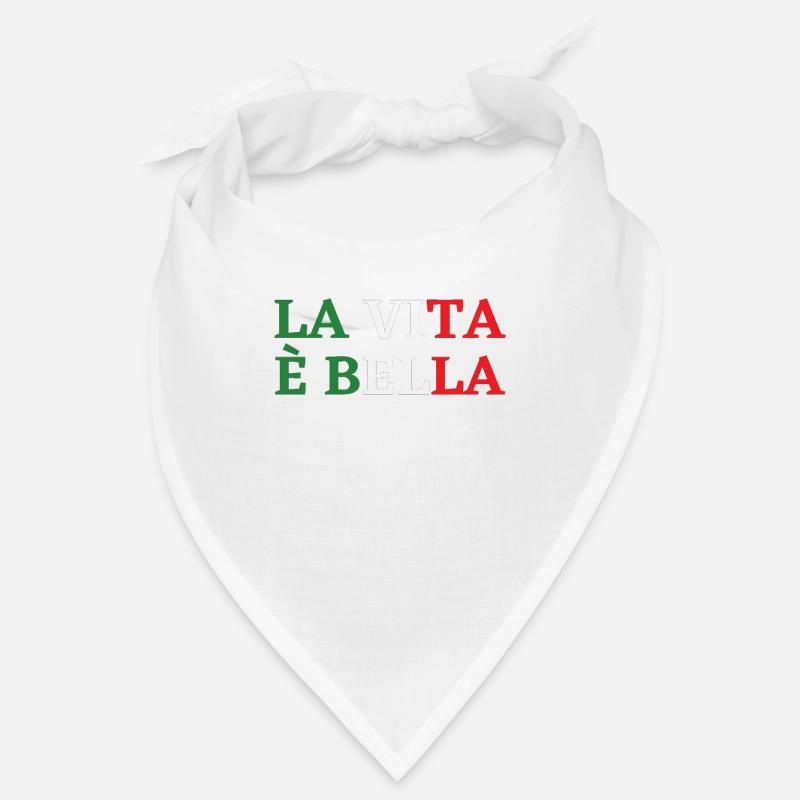 la vita e bella italie italie devise dolce live - Bandana - blanc