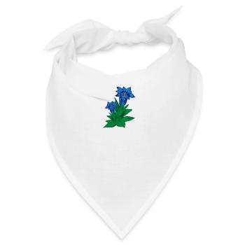 Enzian Bergblume Blume - Bandana - Weiß - Vorne
