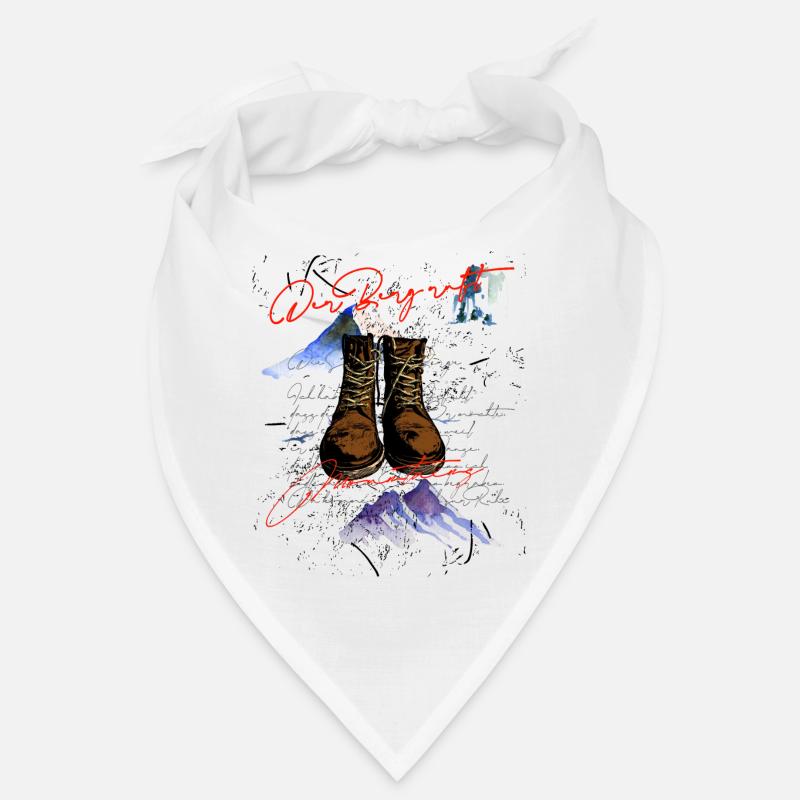 The mountain is calling - Cool hiker design - Bandana - white