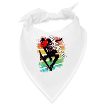 Skate - Skater Kleidung Outdoor Sport Outfit - Bandana - Weiß - Vorne