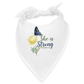 Christian Bible Verse Butterfly - Bandana - Weiß - Vorne