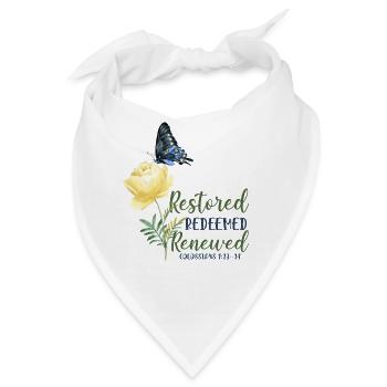 Christian Bible Verse Butterfly - Bandana - Weiß - Vorne