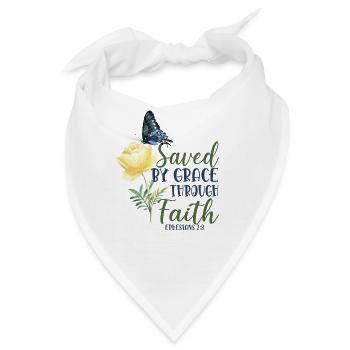Christian Bible Verse Butterfly - Bandana - Weiß - Vorne