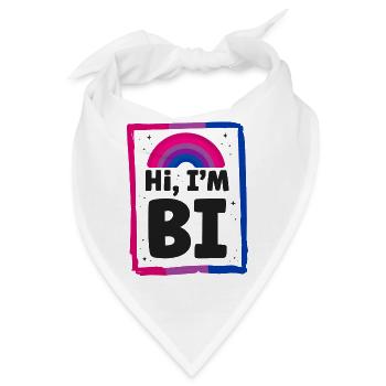 Bisexual Bi Pride Flag Hi, I'M Bi - Bandana - Weiß - Vorne