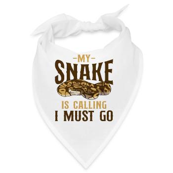 Snake Serpent My Snake Is Calling - Bandana - Weiß - Vorne