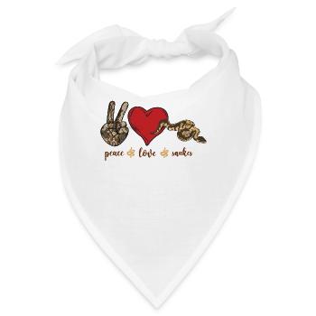 Snake Serpent Peace Love Snakes - Bandana - Weiß - Vorne