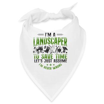 Landscaper Landscaping Landscape - Bandana - Weiß - Vorne