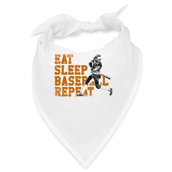 Baseball Fan Vintage Batter Eat - Bandana - Weiß - Vorne