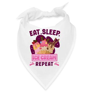 Ice Cream Cone Eat Sleep Ice Cream - Bandana - Weiß - Vorne