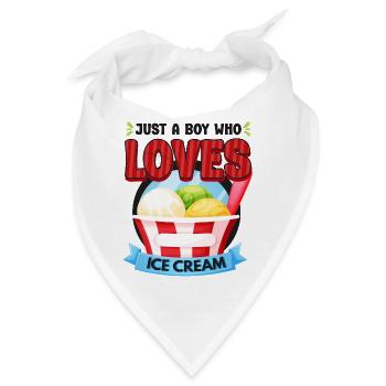 Ice Cream Boy Just A Boy Who Loves - Bandana - Weiß - Vorne
