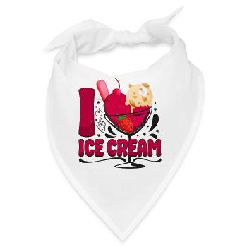 Ice Cream Heart I Love Ice Cream - Bandana - Weiß - Vorne