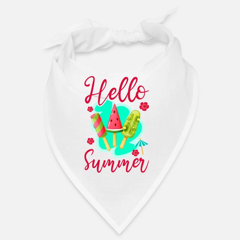 Ice Cream Popsicle Hello Summer Bandana