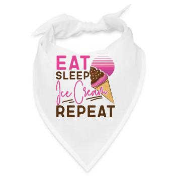 Ice Cream Cone Eat Sleep Ice Cream - Bandana - Weiß - Vorne