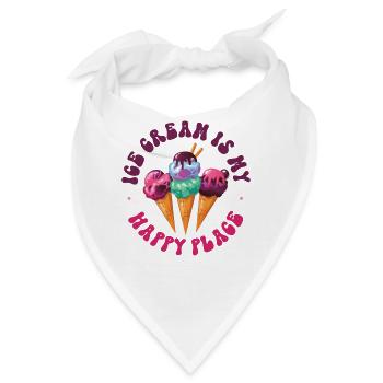 Ice Cream Cone Ice Cream Is My - Bandana - Weiß - Vorne