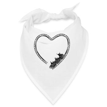 Roller Coaster Heart Vintage - Bandana - Weiß - Vorne